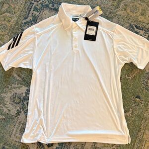 Adidas Men's Classic White Polo with Black Stripes